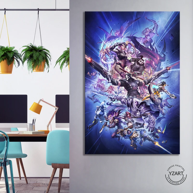  World of Warcraft DOTA Overwatch Diablo Video Games Poster Artwork Canvas Paintings HD Wall Picture