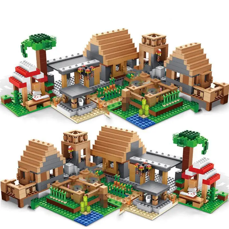Comprar 838 Uds. Serie Castillo pueblo legoinglys mysters mi mundo pueblo fantasma bloques de construcción juguetes para niños regalos