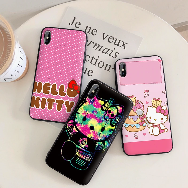 

Cute hello Kitty Soft TPU Case For Apple iPhone X XR XS MAX 5 5S 5C SE 6 6S 7 8 Plus ipod touch 5 6 Silicone Case Cover