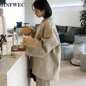

2019 Autumn New Thickening Knitting Cardigan Woman All-match Lazy Style Sweater Loose Open Stitch S965