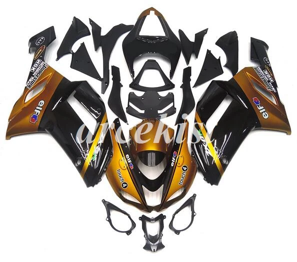 4 подарки ABS полный обтекатель комплект подходит для kawasaki Ninja ZX6R 636 2007 2008 07 08 6R ZX-6R Кузов Набор эльф зеленый черный
