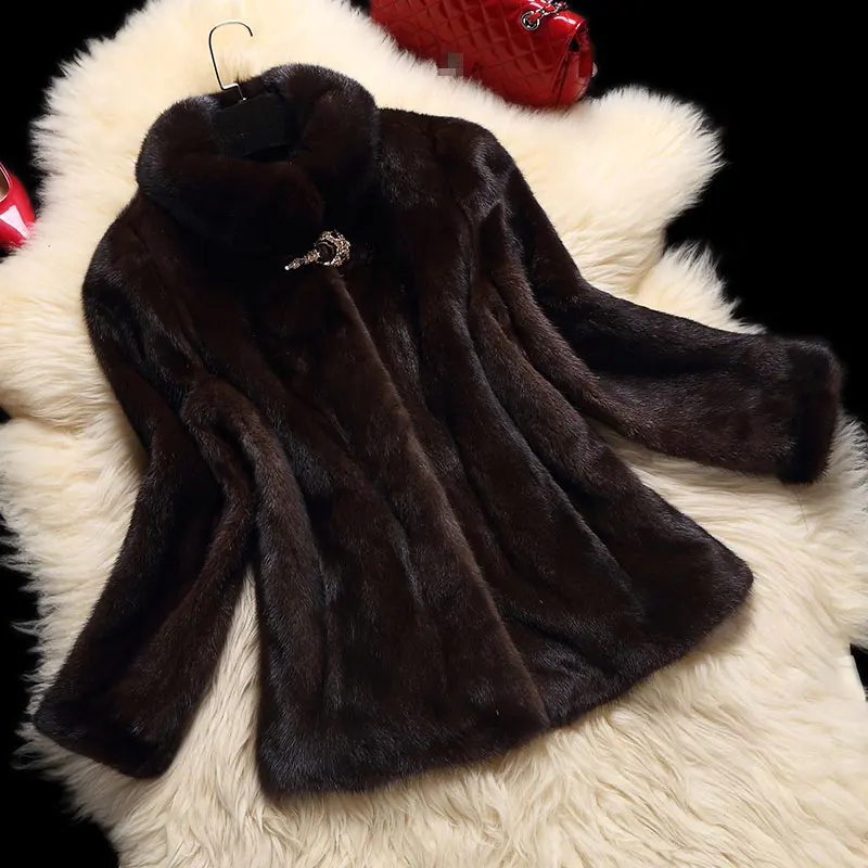 2019 inverno nova todo vison casaco de pele das mulheres curto moda simples aumento fertilizantes pad | Женская одежда