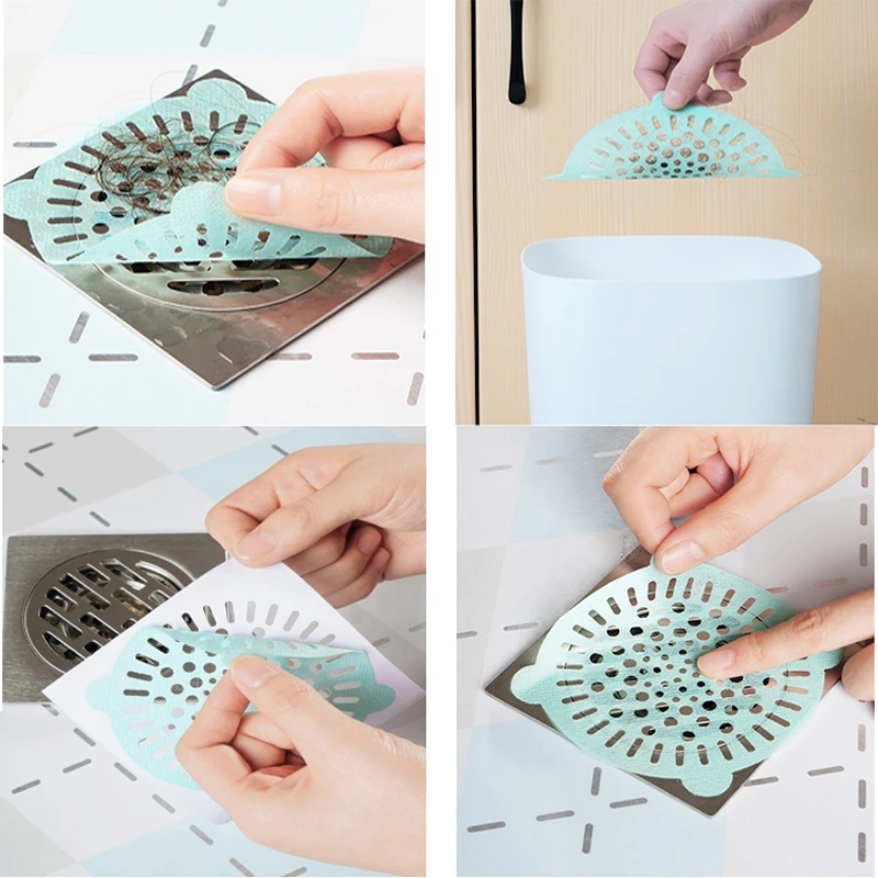 

10PCS Disposable Bathroom Sewer Drainage Filter Cover Simple Clean Kitchen Household Bathroom Shower Anti-Blocking Filter
