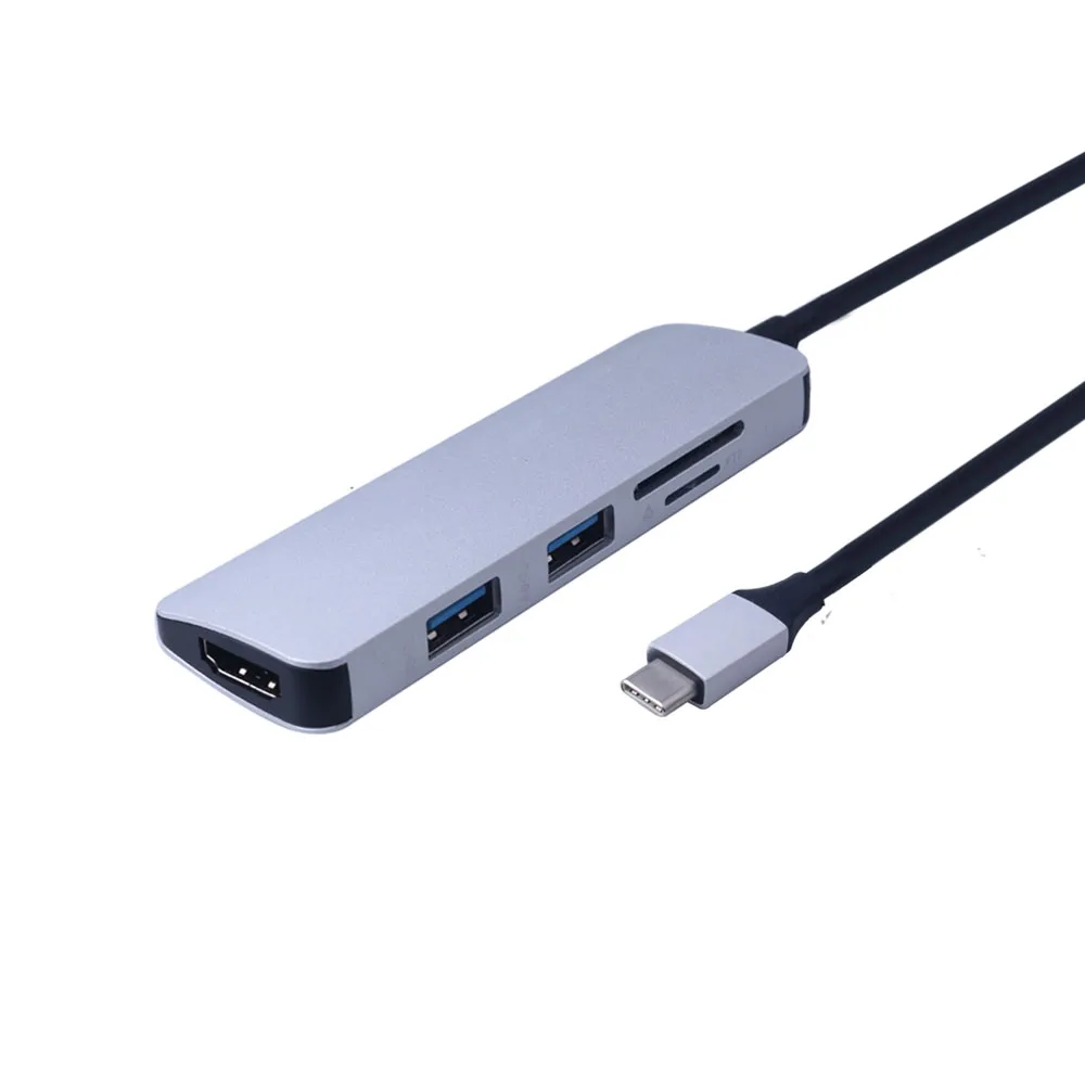 Тип-c USB C концентратор 5 в 1 USB-C до 4K HDMI USB 3,0 SD TF кард-ридер адаптеры