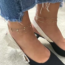 Богемский стиль, пляжный сексуальный круглый кубический циркон, подвеска в виде капли, 925 серебряный браслет на ногу, Очаровательная цепочка на лодыжке для женщин, золотой цвет