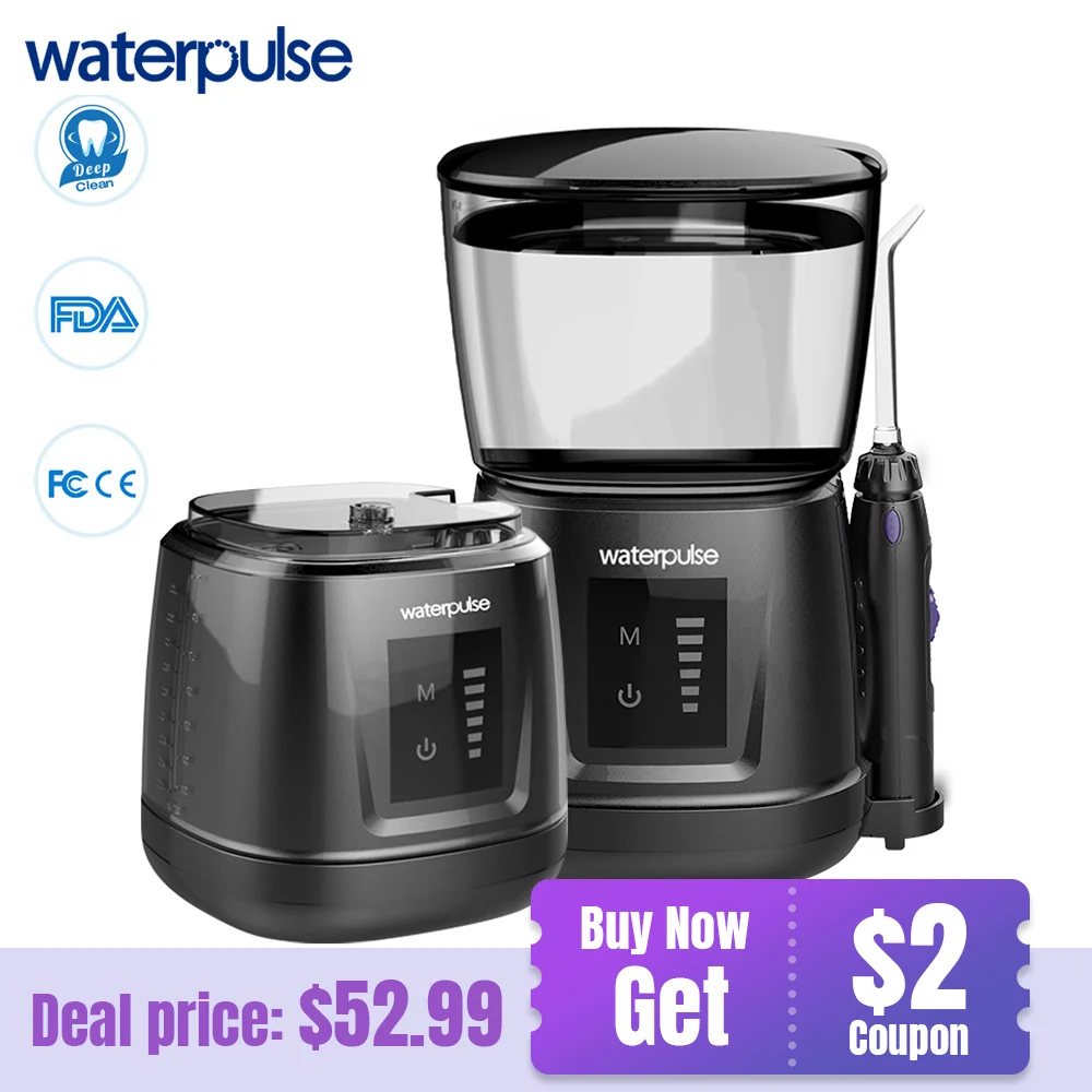 Comprar Hilo Dental portátil para viajero con 6 uds. Puntas de chorro de 1000ml de capacidad de irrigador Oral Waterpulse V700P