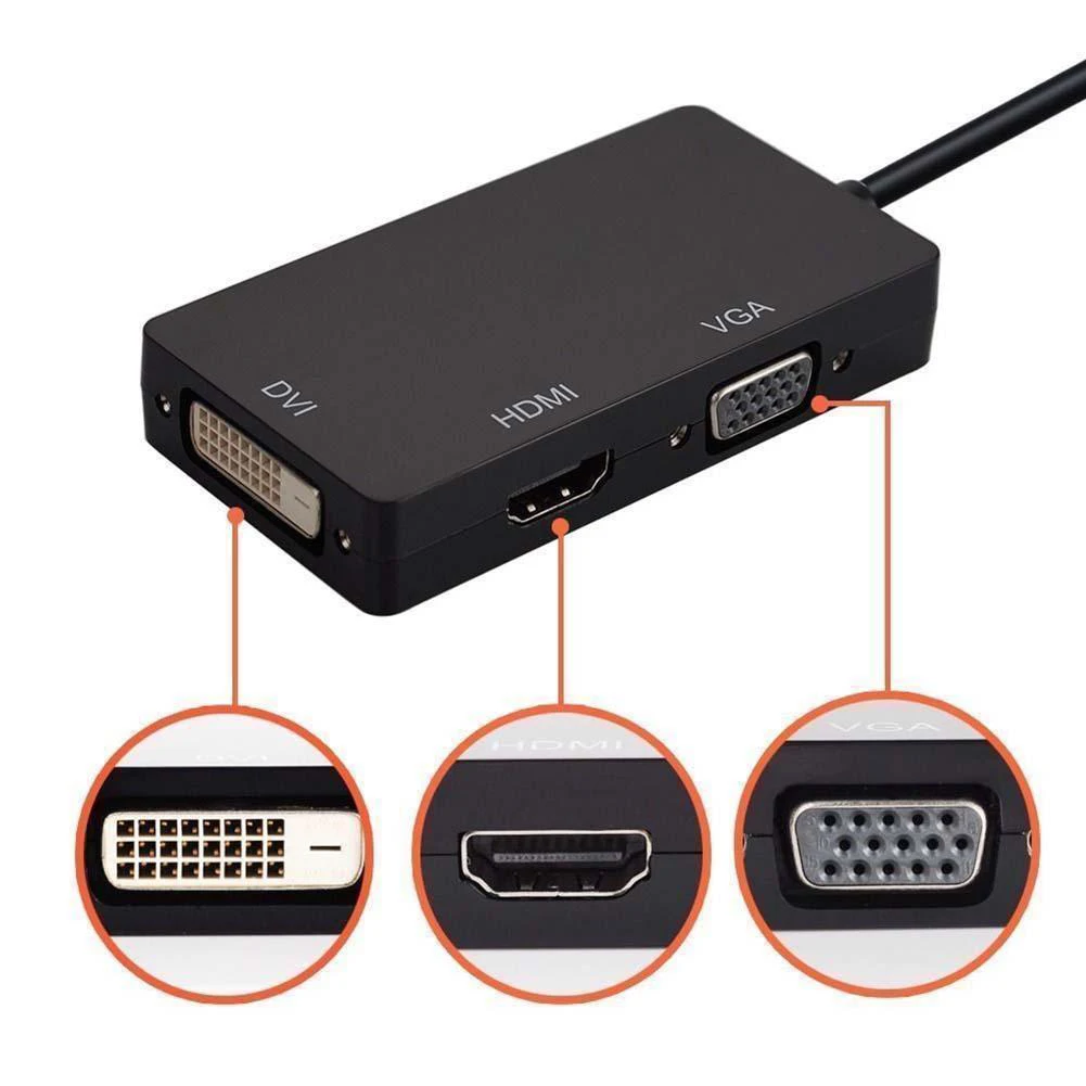 Мини-конвертер порта дисплея папа 3 в 1 адаптер с 20-контактным входом HDMI/VGA/DVI