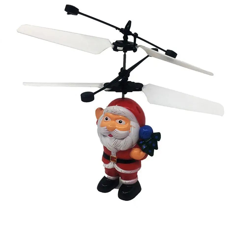 

New Santa Claus Induction Flying Toy Christmas Day Rc Aircraft For Kids Boys Mini Helicopter Gift Toys Christmas U4I8