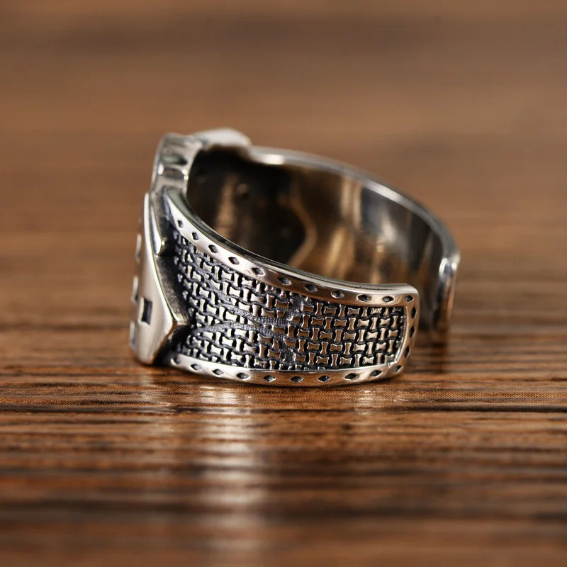 KOFSAC Trendy Creative Card A K Q J Ring For Men Jewelry Vintage Open Size 925 Sterling Silver Ring Boy Gifts Party Accessories silver ring,silver rings