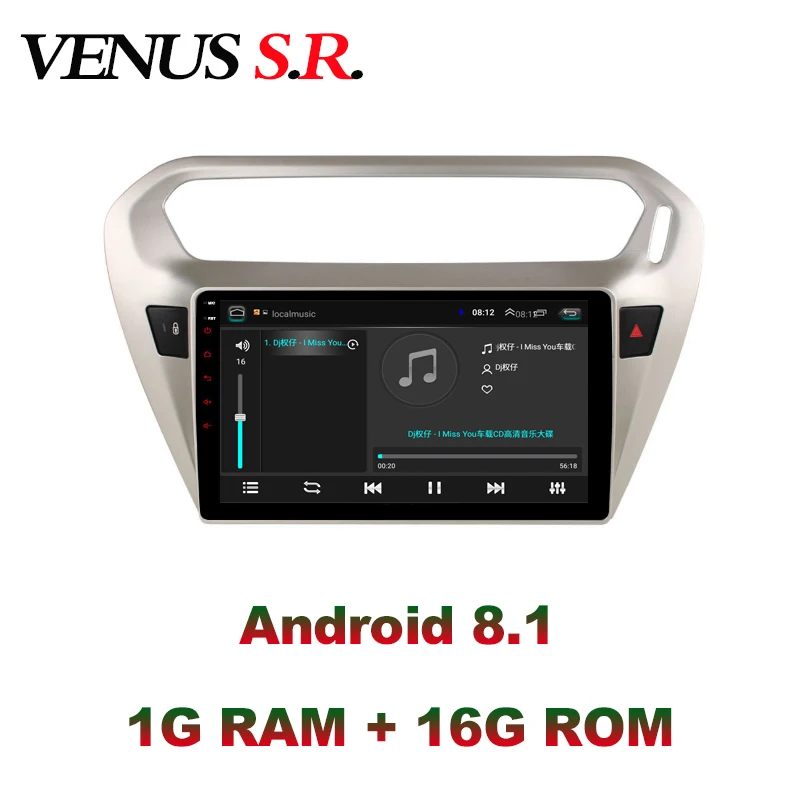 VenusSR Android 8 1 2.5D автомобильный dvd для peugeot 301 Citroen Elysee 2013 2016 мультимедиа головное