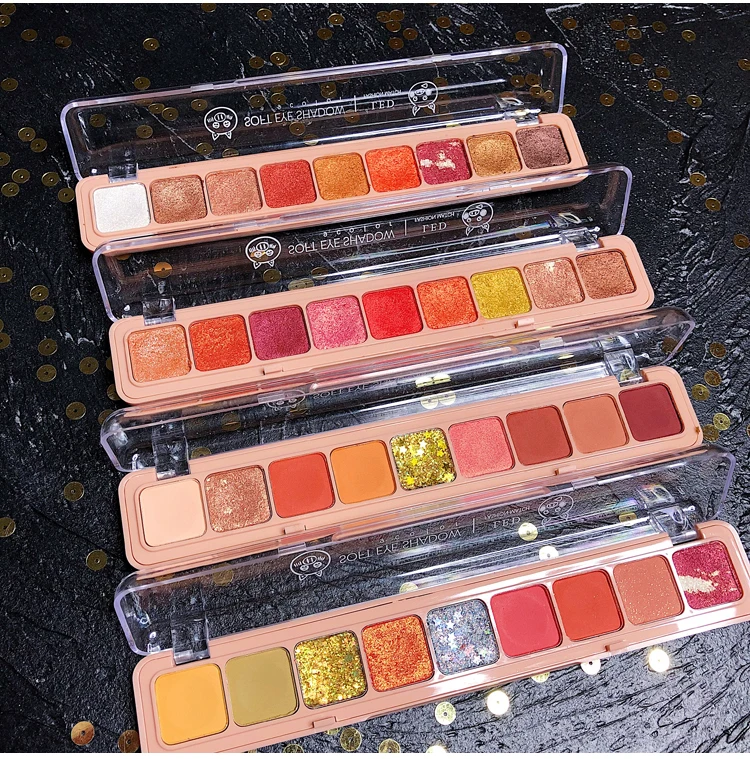 9 Цвет DuoChrome светодиодный палитра блестящих теней металлический блестящий голографический с украшением в виде кристаллов тени для век Палитра пигментный макияж палитра