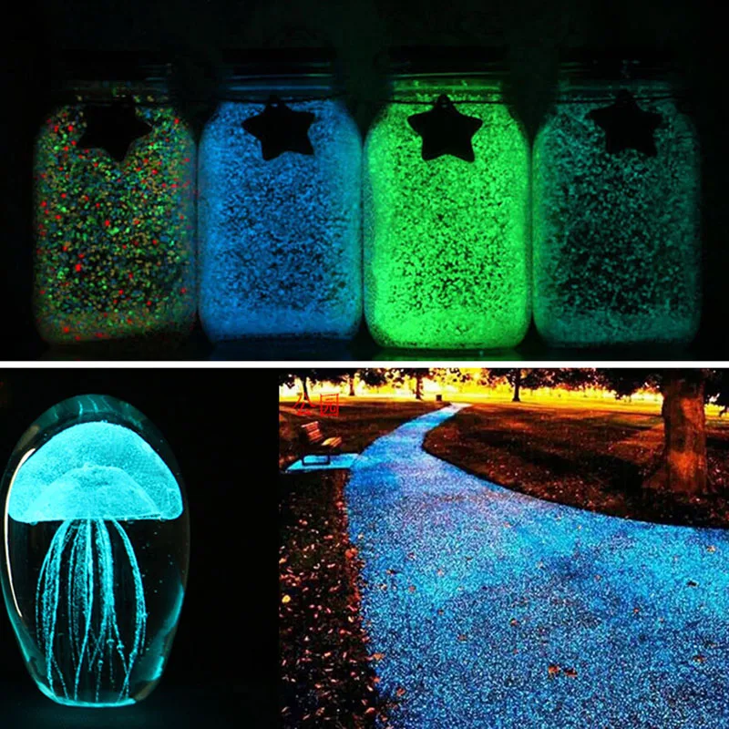 Аквариум для рыб фосфоресцирующий песок ночной светящийся Темный яркий ФЛУОРЕСЦЕНТНОЕ свечение частицы аквариума украшение аквариума 7 цветов Qgnv