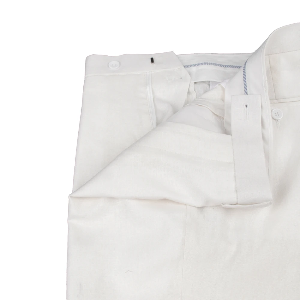 Breathable Ivory Linen Cotton Dress Pants Custom Made Trousers Highly Comfortable Fabric Tailor Made Pants For Summer Cool