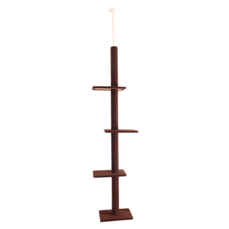 Brown Domestic Delivery Height 238-286cm Pet Cat Tree Condo Scratcher Adjustable Scratching Climbing Tree Cat Toy Protecting Furniture - Цвет: Brown