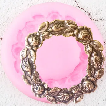 

Rose Flower Garland Silicone Molds DIY Cupcake Topper Fondant Cake Decorating Tools Polymer Clay Candy Chocolate Gumpaste Moulds