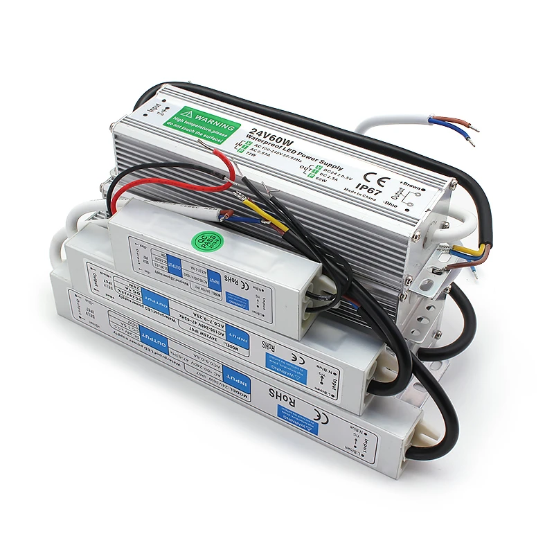 IP67 Fuente de alimentaci/ón a prueba de agua Transformador de controlador de tira de luz LED AC100~264V a 24V 30W Transformador de fuente de alimentaci/ón