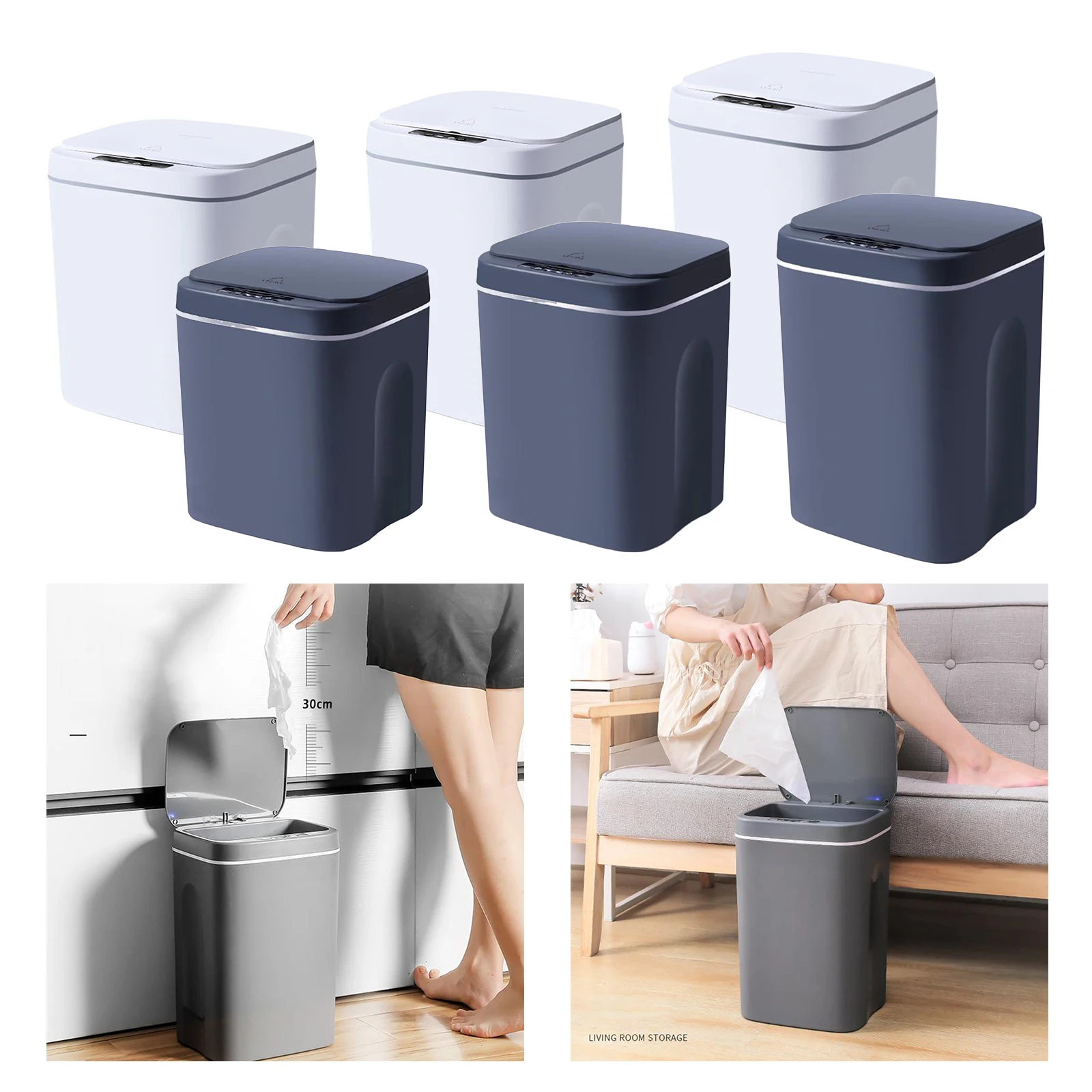 Biwond Cubo de Basura Inteligente WASTE X1 (Sensor Infrarojos Automático,  Eléctrico, 14L, Antibacterias, Apertura y Cierre sin Contacto, Rango de  30cm) - Blanco : : Hogar y cocina