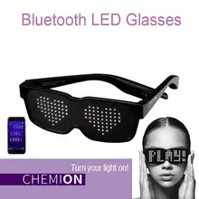 CHEMION Bluetooth светодиодный очки динамический светящийся свет очки светодиодный атмосферные солнечные очки для ночного клуба фестиваль День рождения
