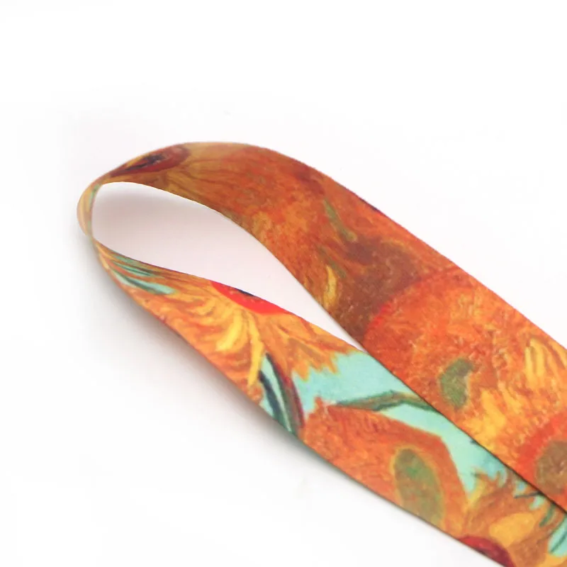 PC237 20 шт./лот Ван Гога Картина маслом Подсолнух ремешок бейдж ID Lanyards/Мобильный телефон Веревка