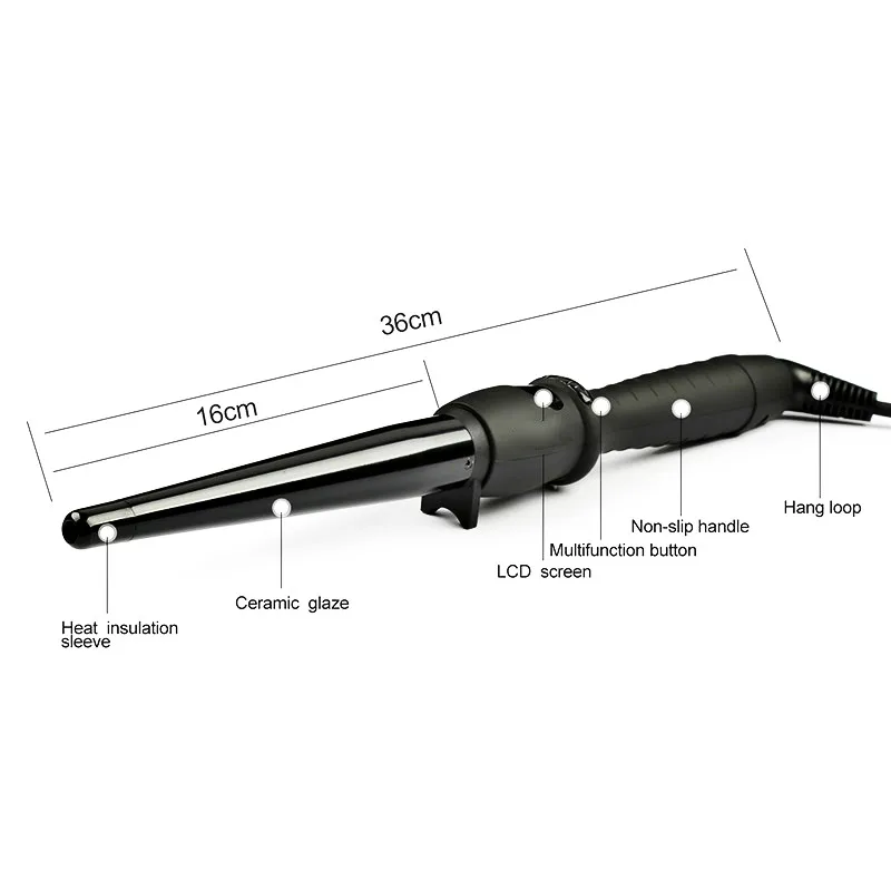 Электрические щипцы для завивки волос, профессиональные щипцы для завивки волос, коническая Плойка для завивки волос, гофрированная глубокая волна, стайлер, керамический инструмент для укладки