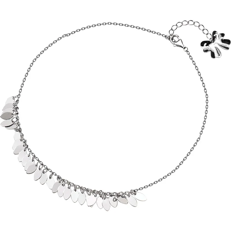 Trustdavis 925 пробы серебряные ювелирные изделия овальные листья кисточкой S925 ножной браслет для женщин на день рождения серебряные 925 ювелирные изделия DA236