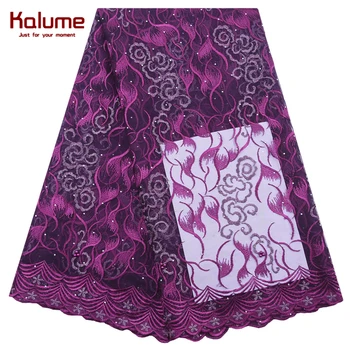 

Kalume African Dry Lace Fabric High Quality French Mesh Beads Lace Fabric With Stones Nigerian Tulle Lace Fabric For Party F2133