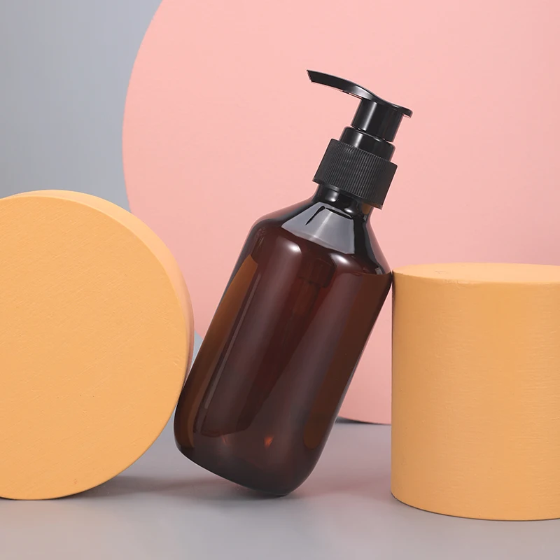 10pcs Of 200ml Dark Brown Bathroom Refillable Bottles Shampoo