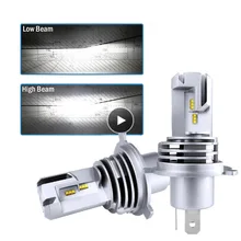 H4 HB2 9003 автомобиль мотоцикл светодиодный фары для M3 Мини Высокая Низкая Hi Lo луч чипы ZES 60 Вт 12000LM 6000K Беспроводной прямой втыкаемый