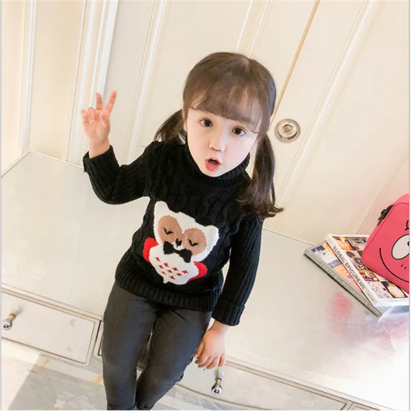 LILIGIRL/зимний свитер для маленьких мальчиков и девочек; Вязаные Рубашки с высоким воротником и высоким воротником; свитера - Цвет: NIU95M