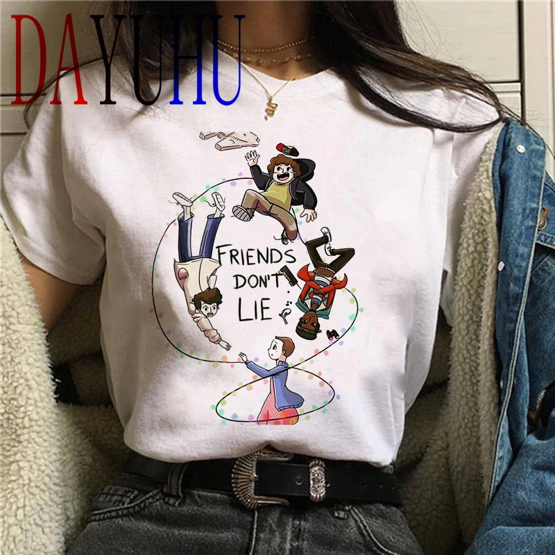 stranger things Season 3 T Shirt Women Harajuku New Tshirt Funny 90s Female Graphic T-shirt Ullzang Upside Down Top Tees Cartoon