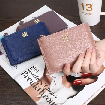 

Xiao.p Fashion Lady The first Layer Of Cowhide Multi-function Short Wallet Mini Trend Student Coin Purse Credit Card Clutch Bag