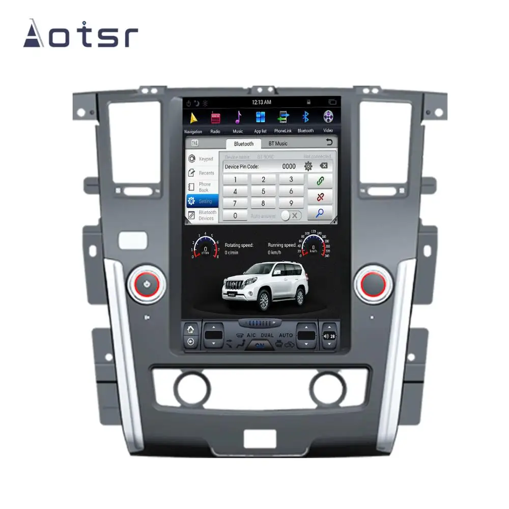 Cheap Android8.1 4GB 13.6 Tesla style PX6 For NISSAN PATROL 2010+ Silver Plus Head unit Multimedia With Auto Car Camera Recorder Radio 3