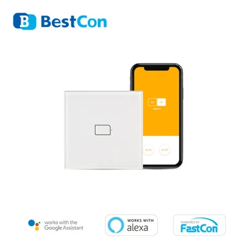 

BroadLink BestCon TC2S-1gang EU Version Touch Panel Smart Wall Light Switch Single Live works with Alexa and Google Assistant