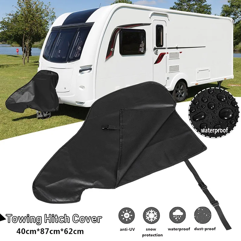 

87x62x40cm Universal Waterproof Caravan Towing Hitch Cover Rain Snow Dust Dustproof Protector for RV Tailer