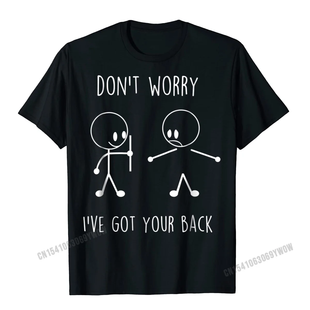  Funny Tops T Shirt Designer Short Sleeve Men's T-Shirt TpicOriginaltitle Funny Father Day Tops Shirts Round Collar Dont Worry Ive Got Your Back Funny Stick Figure Tshirt__1213 black