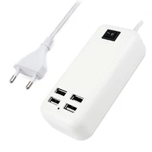 ЕС/США/Великобритания штекер 5V3A 4 порта USB настенное зарядное устройство AC адаптер питания 1,5 м длинный кабель вкл/выкл переключатель путешествия домашнее устройство для iPhone iPad