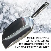 Лопата для льда из алюминиевого сплава, рисовая мука, чай, сухая лопатка для еды, многофункциональная лопата, толстая круглая кухонная лопатка