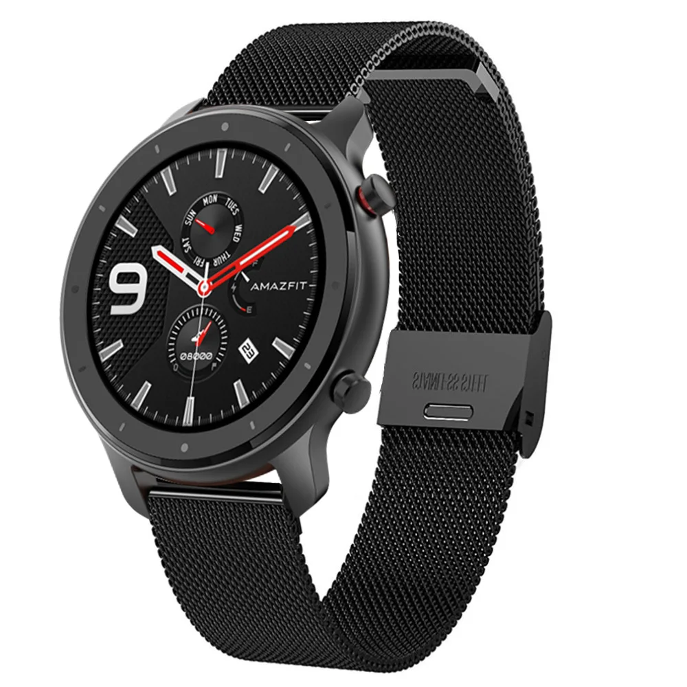 Металлический ремешок для Amazfit GTR 47 мм 42 смарт 20 22 Xiaomi Huami BIP GTS Pace Stratos