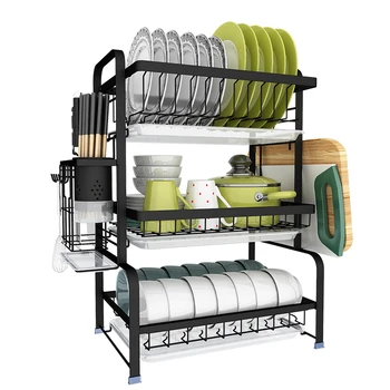 

Stainless Steel Dish Rack Drain Shelf Drying Tableware Dishes Dishware Supplies Storage Box Kitchen Racks Home