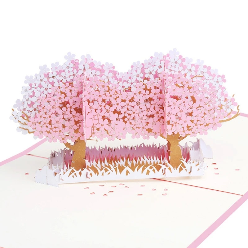  3D Pop Up Flowers Greeting Card Christmas Birthday New Year Invitation 72XF - 4000389119654