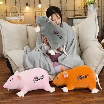 

New arrival Super Soft Plush Mouse with Blanket Plushie Doll Stuffed Rat Plush Animal Toy Peluche Mascot cushion birthday gifts