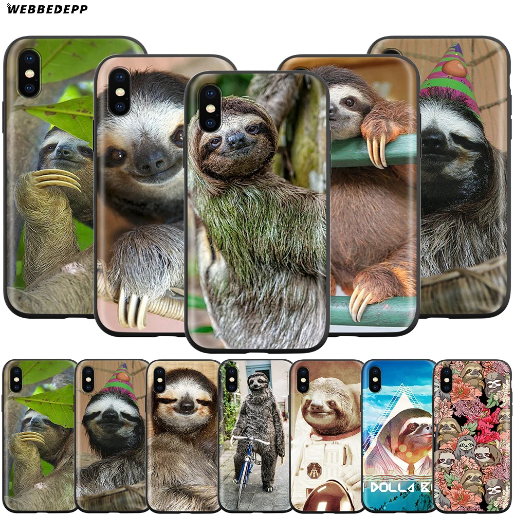 Webbedepp Grey Sloths Case for Apple iPhone 12 Mini 11 Pro XS Max XR X 8 7 6 6S Plus 5 5S SE | Мобильные телефоны и