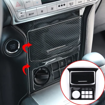 

For Toyota Land Cruiser Prado FJ150 2018-2019 ABS Carbon fiber pattern Center console storage box trim cover Car Styling 2pcs
