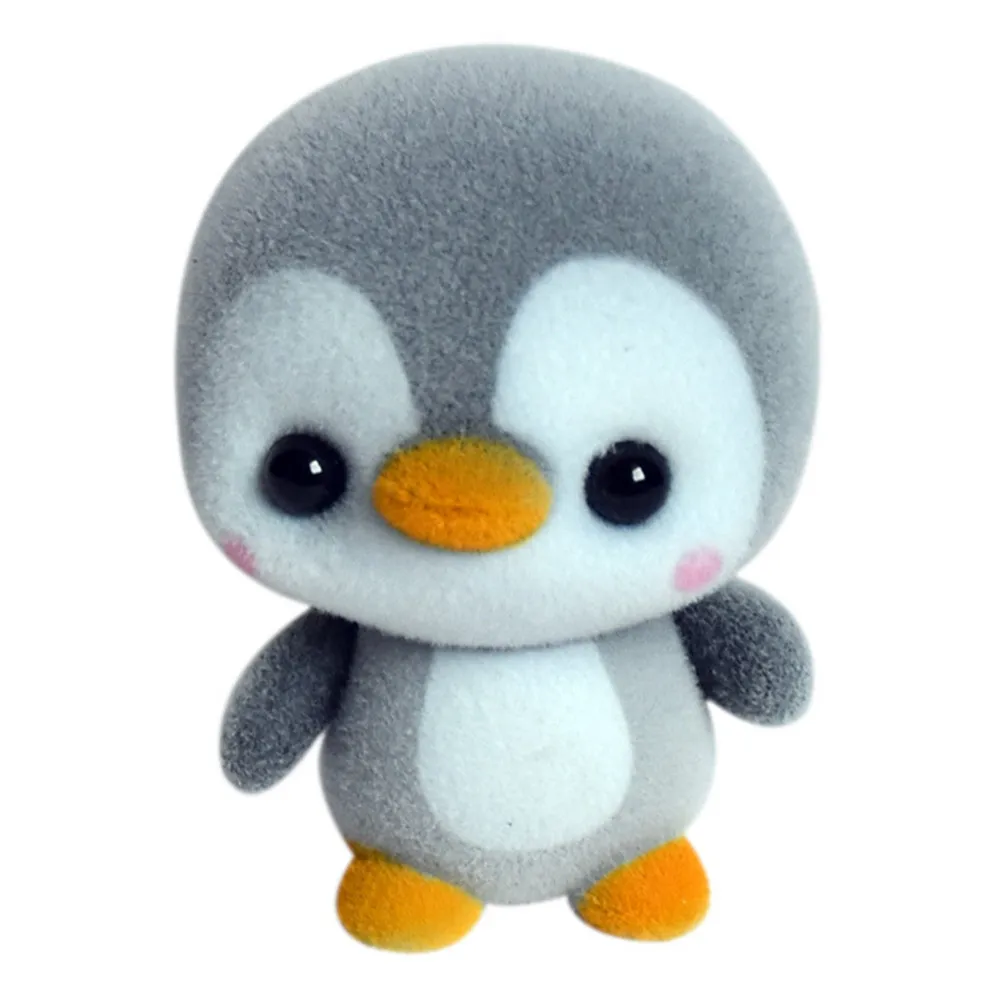 Милый плюшевый пингвин плюшевые игрушки мини Флокирование украшения куклы 4 цвета Kawaii кукла игрушка для девочек Изысканная игрушка Рождественский подарок 5,5 см - Цвет: gray