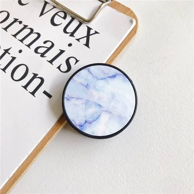 Glossy Popular Marble Expanding Phone Stand Grip Finger Rring Support Anti-Fall Round Foldable Mobile Phone Holder for iPhone 11 Y9