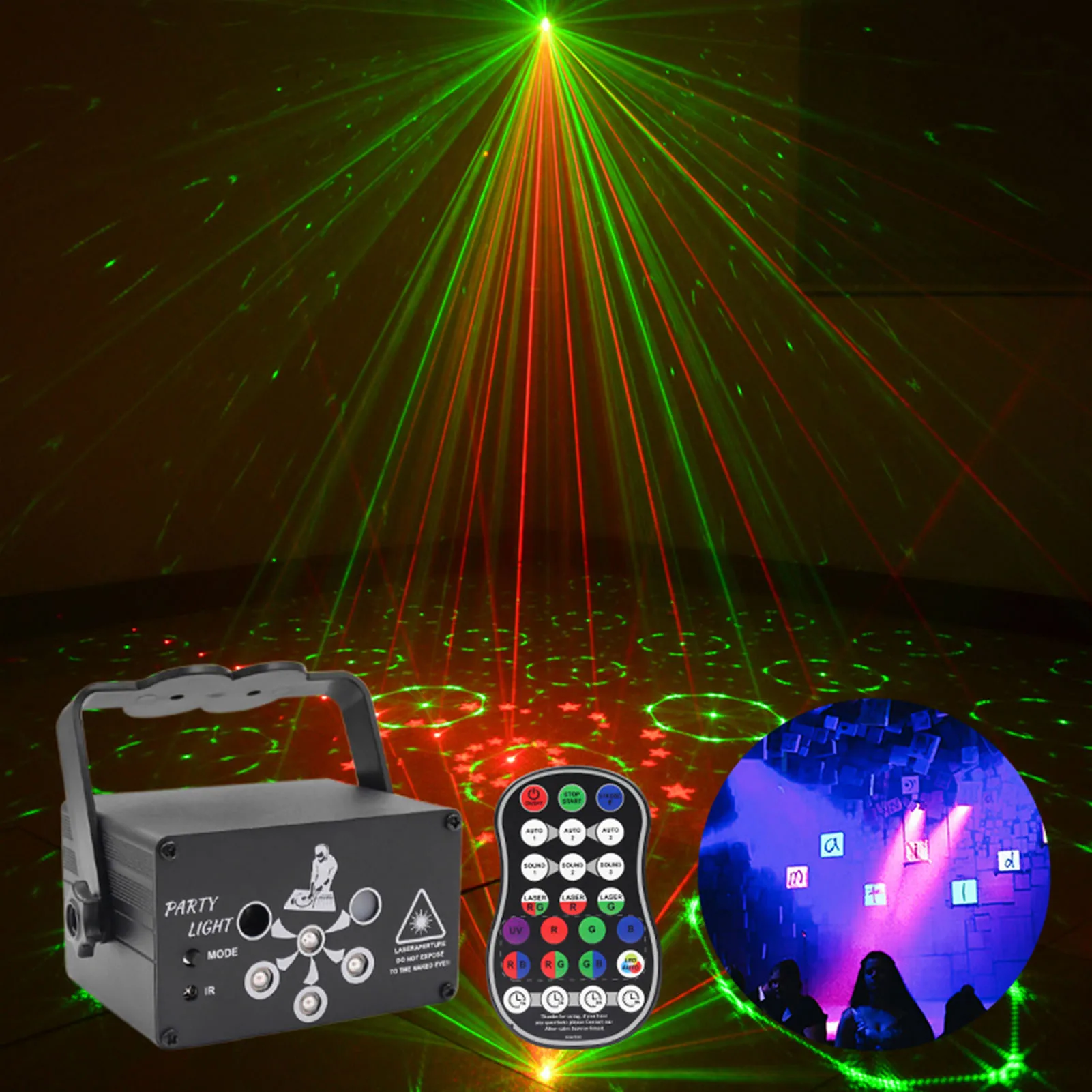 120 Pattern RGB Disco Light Romote Control UV LED Laser Projection Lamp USB Mini Stage Lighting Home