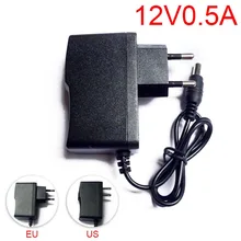 12V 0.5A 500mA US EU Plug 100-240V преобразователь переменного тока в постоянный, Мощность адаптер питания Разъем 5,5x2,1 мм Зарядное устройство адаптер для Светодиодные ленты светильник M20