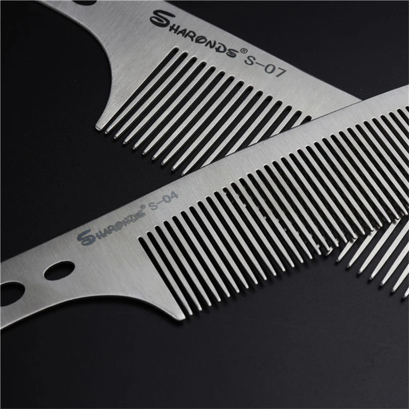

Titanium Steel Comb Professional Ultra-thin Metal Hair Cutting Comb Hairdressing Steel Comb Flat Head Combs Dedicated