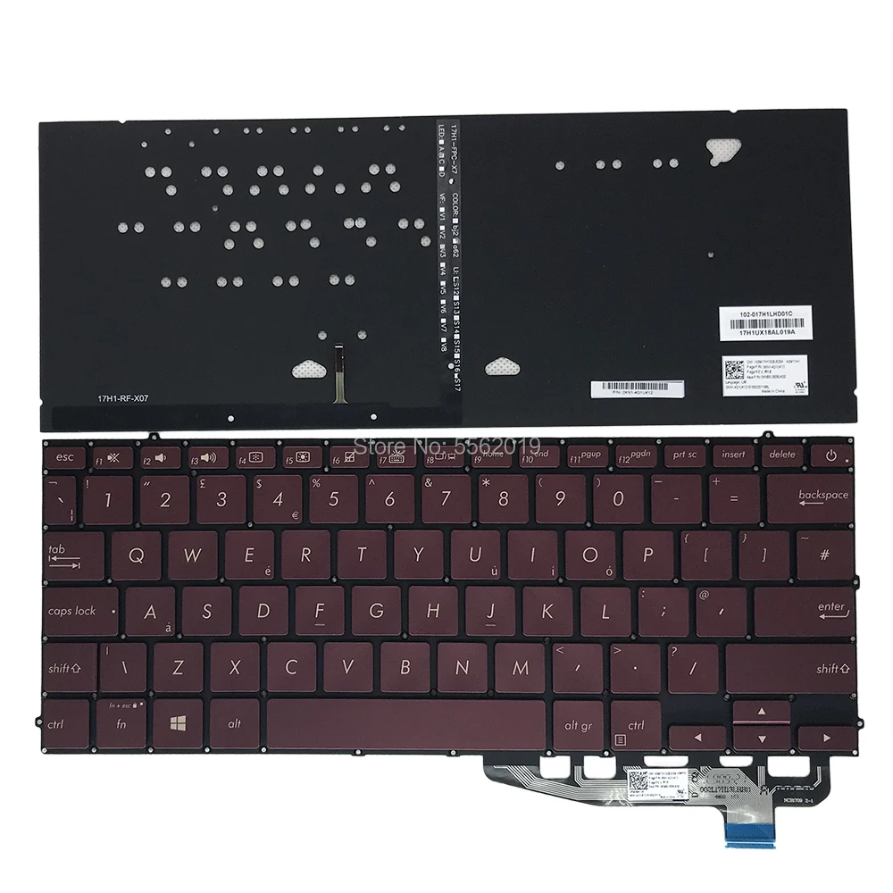 Клавиатура OVY с подсветкой для ноутбука ASUS zenbook UX391 UX391UA UK Британская IT итальянская