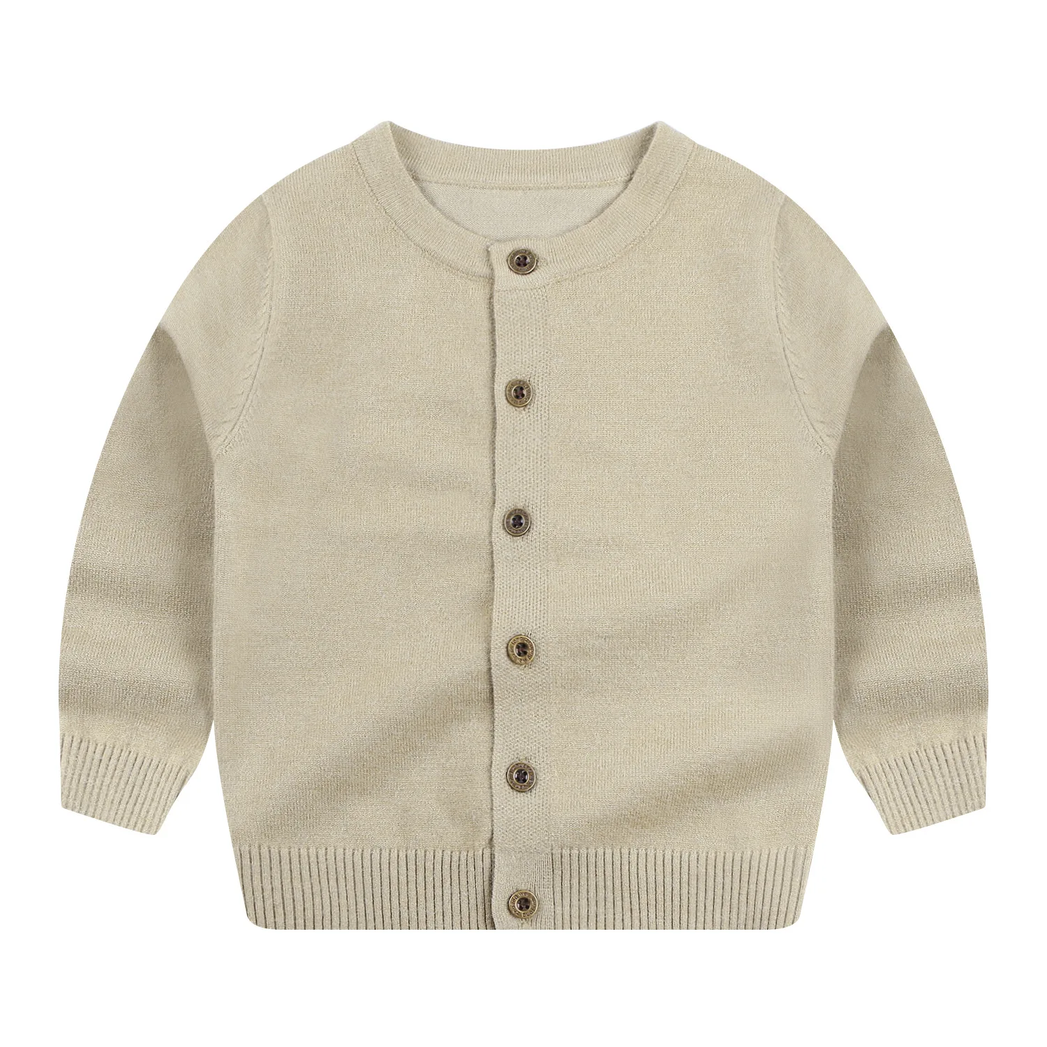 light brown Однотонные кардиганы для мальчиков и девочек тонкий кардиган весна-осень трикотажная одежда Детские свитера детская одежда хлопок - Цвет: light brown